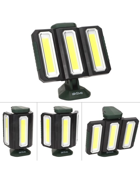 Projetor triplo LED para exterior USB e powerbank 1500 lumens | Distria