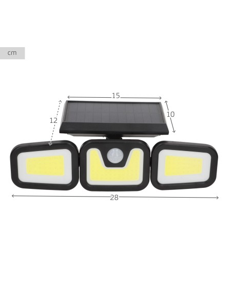 Luz de parede com sensor de movimento LED solar 350 lúmens | Distria