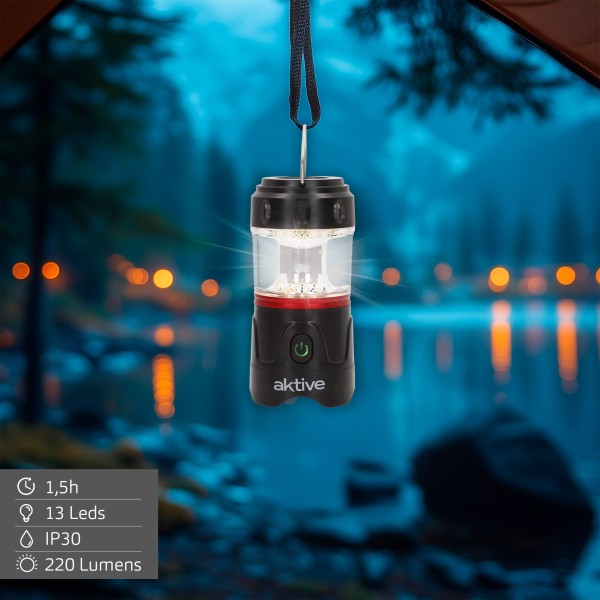 Lanterna USB para tripé LED e powerbank 220 lúmens | Distria