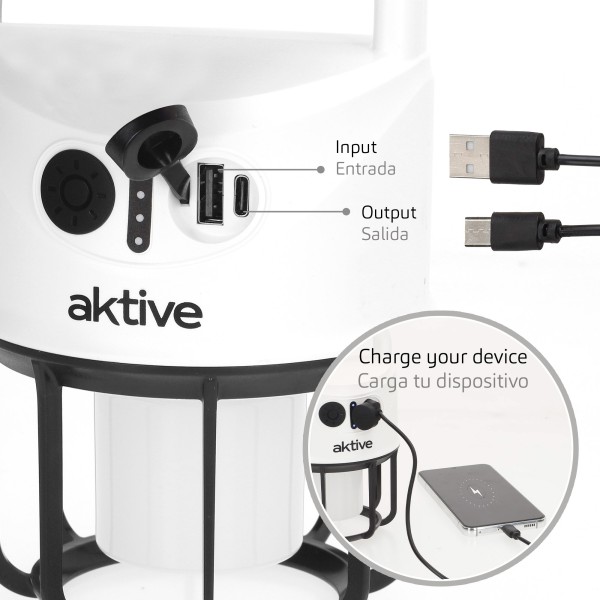 Aktive Lanterna de campismo multifunções USB 330 lúmens | Distria