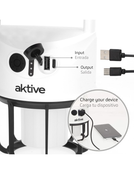 Aktive Lanterna de campismo multifunções USB 330 lúmens | Distria