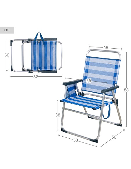 Cadeira de praia dobrável listrada - Cadeira de praia | Distria