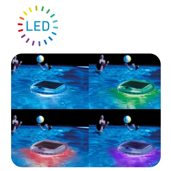 Luz LED flutuante carregamento solar para piscinas | IDistria