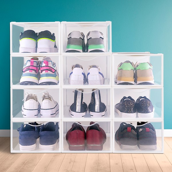 Embalagem de 12 caixas de sapatos transparentes Max Home | Distria
