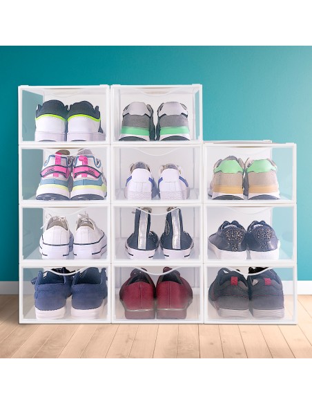 Embalagem de 12 caixas de sapatos transparentes Max Home | Distria