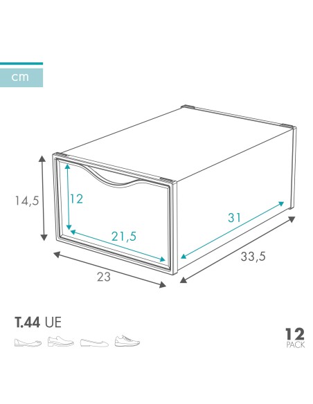 Embalagem de 12 caixas de sapatos transparentes Max Home | Distria