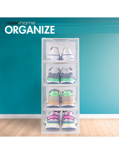 Embalagem de 12 caixas de sapatos transparentes Max Home | Distria