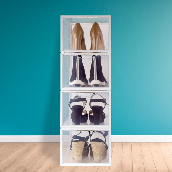 Conjunto de 4 caixas de sapatos transparentes Max Home | Distria