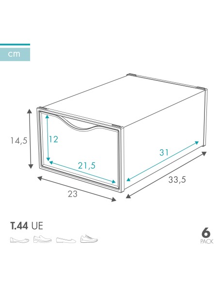 Conjunto de 6 caixas de sapatos transparentes Max Home | Distria