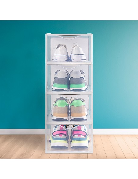 Conjunto de 6 caixas de sapatos transparentes Max Home | Distria
