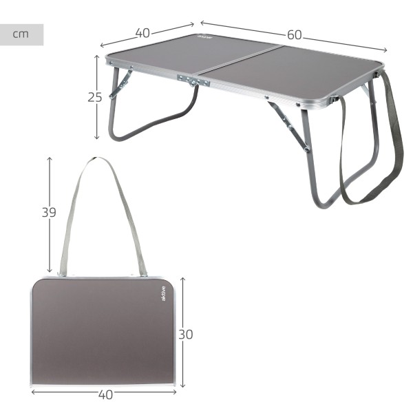 Mesa de campismo plegable antracite Aktive | Distria