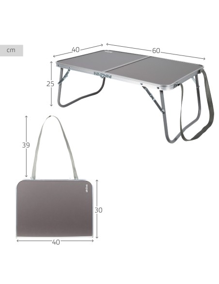 Mesa de campismo plegable antracite Aktive | Distria