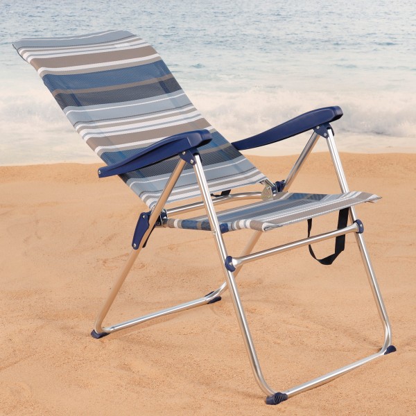 Cadeira de praia alta dobrável com múltiplas posições | Distria
