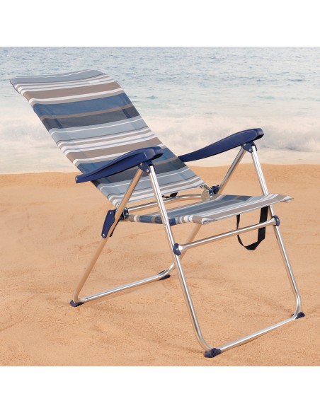 Cadeira de praia alta dobrável com múltiplas posições | Distria