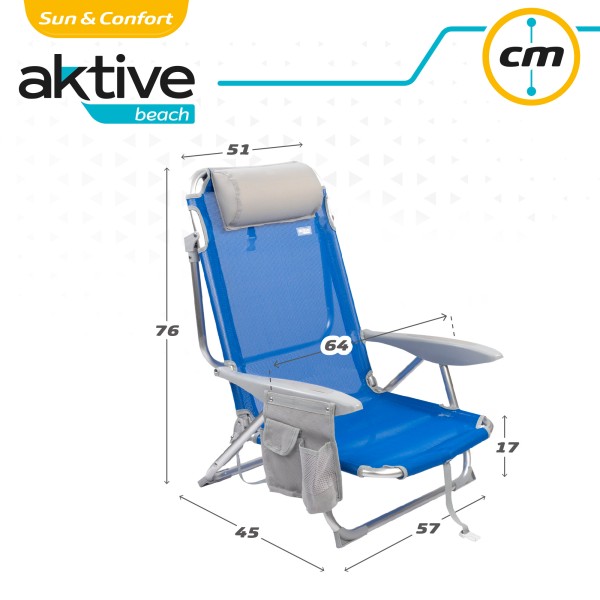 Cadeiras de praia multiposições Aktive | Distria