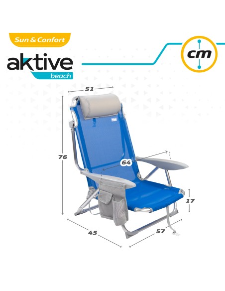 Cadeiras de praia multiposições Aktive | Distria