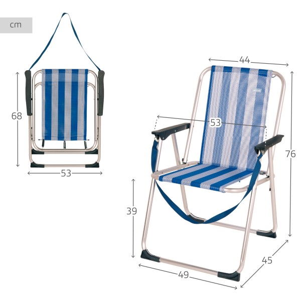 Cadeira alta fixa para praia - Cadeiras de praia | Distria
