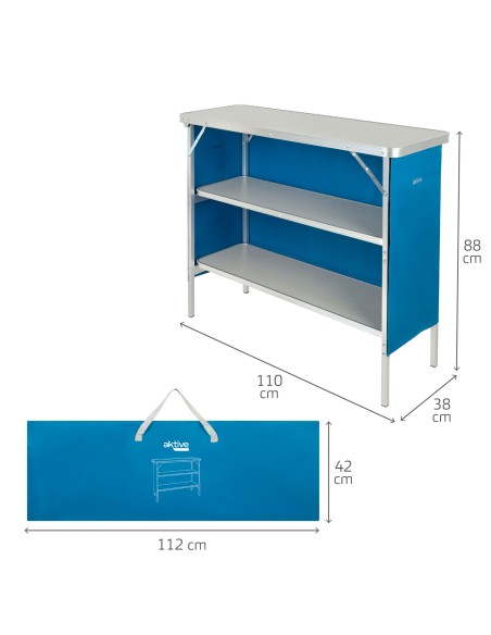Armário de campismo dobrável 110x38x88 cm | Distria