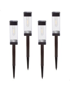Conjunto de 4 balizas LED solares de 6 lúmens com sensor de luz | Distria