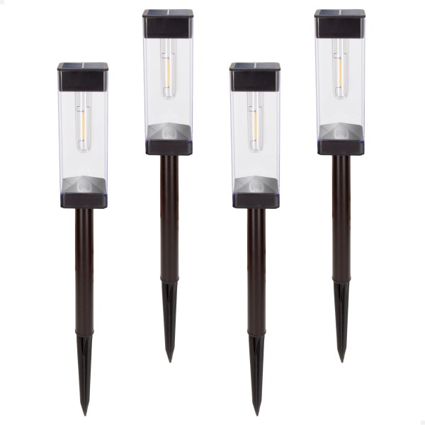 Conjunto de 4 balizas LED solares de 6 lúmens com sensor de luz | Distria