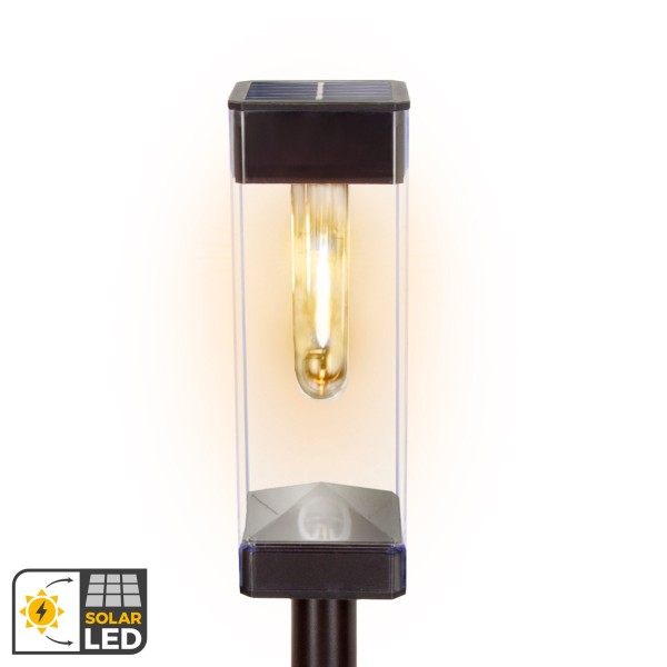Conjunto de 4 balizas LED solares de 6 lúmens com sensor de luz | Distria