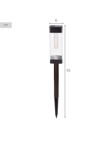 Conjunto de 4 balizas LED solares de 6 lúmens com sensor de luz | Distria