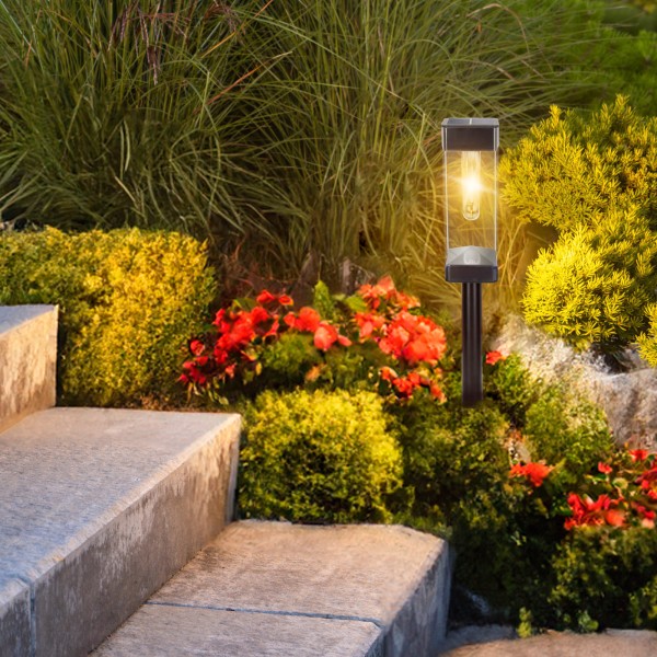 Conjunto de 4 balizas LED solares de 6 lúmens com sensor de luz | Distria