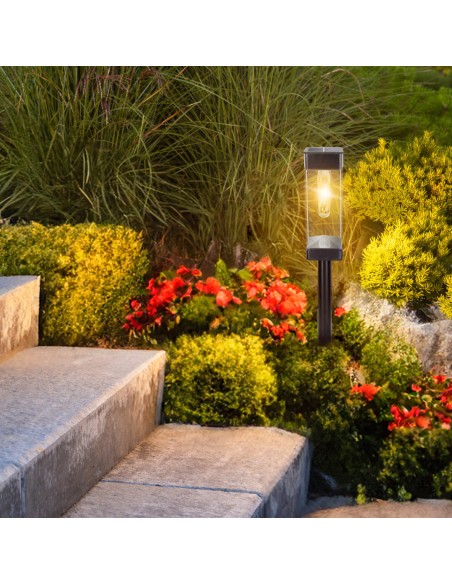 Conjunto de 4 balizas LED solares de 6 lúmens com sensor de luz | Distria