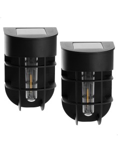 Conjunto de 2 apliques solares LED de 6 lúmens com sensor de luz | Distria