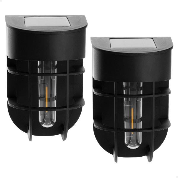 Conjunto de 2 apliques solares LED de 6 lúmens com sensor de luz | Distria