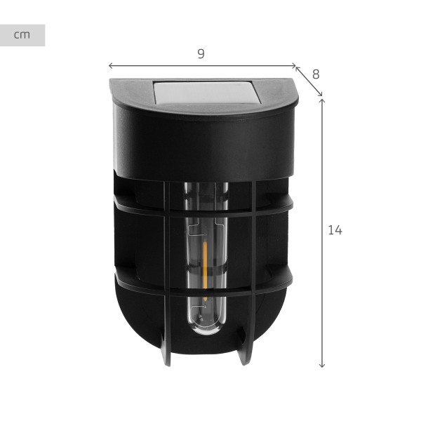 Conjunto de 2 apliques solares LED de 6 lúmens com sensor de luz | Distria