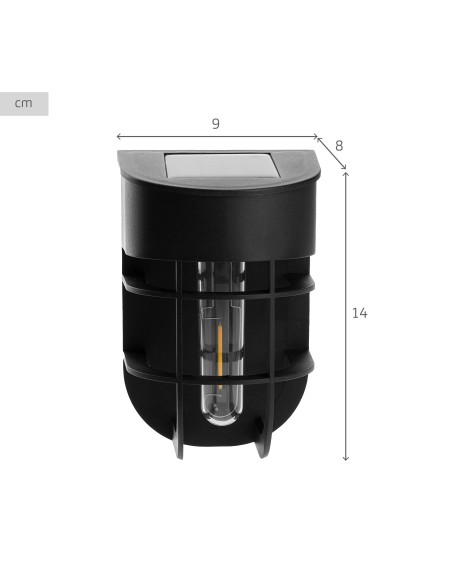 Conjunto de 2 apliques solares LED de 6 lúmens com sensor de luz | Distria