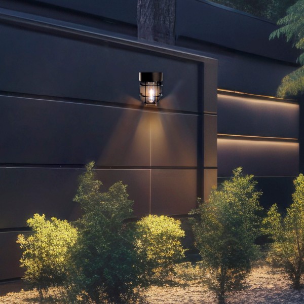 Conjunto de 2 apliques solares LED de 6 lúmens com sensor de luz | Distria