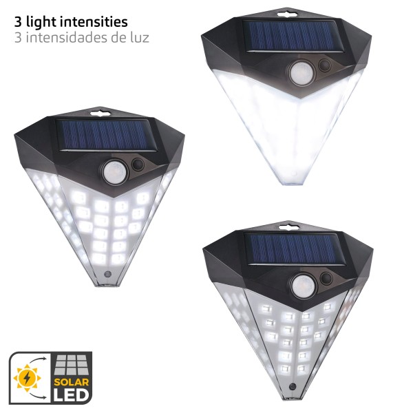 Luminária de parede 8 LEDs, 80 lúmens e sensor de movimento | Distria