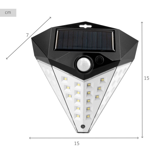 Luminária de parede 8 LEDs, 80 lúmens e sensor de movimento | Distria