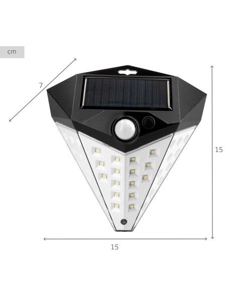 Luminária de parede 8 LEDs, 80 lúmens e sensor de movimento | Distria