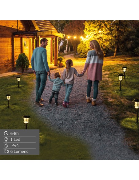 Conjunto de 2 balizas LED solares Aktive luz quente 6 lm | Distria