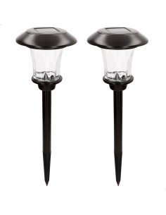 Conjunto de 2 balizas solares LED 6 lumens com estaca | Distria