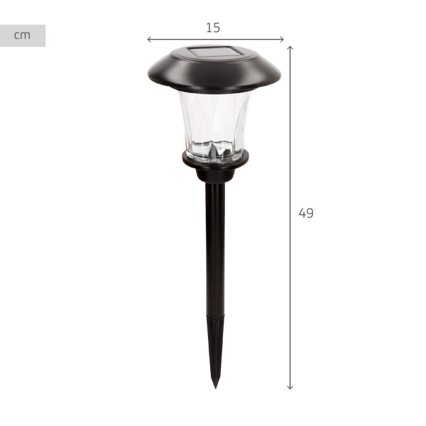 Conjunto de 2 balizas solares LED 6 lumens com estaca | Distria