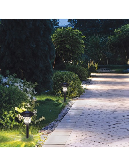 Conjunto de 2 balizas solares LED 6 lumens com estaca | Distria