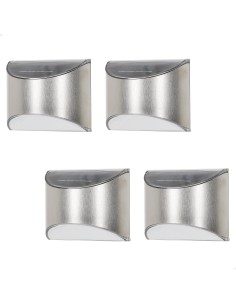 Conjunto de 4 candeeiros de parede LED solares 5-10 lúmens em aço inoxidável | Distria