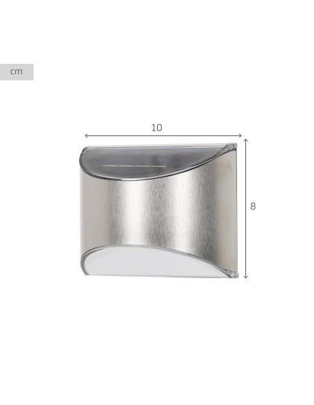 Conjunto de 4 candeeiros de parede LED solares 5-10 lúmens em aço inoxidável | Distria
