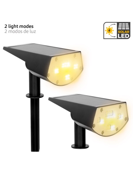 Projetor solar LED 5-10 lúmens com instalação 2 em 1 | Distria