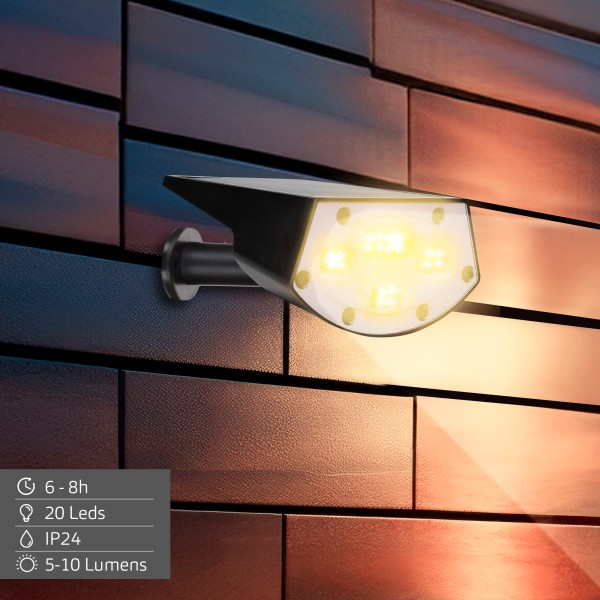 Projetor solar LED 5-10 lúmens com instalação 2 em 1 | Distria