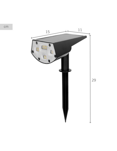 Projetor solar LED 5-10 lúmens com instalação 2 em 1 | Distria