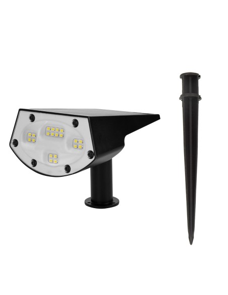 Projetor solar LED 5-10 lúmens com instalação 2 em 1 | Distria