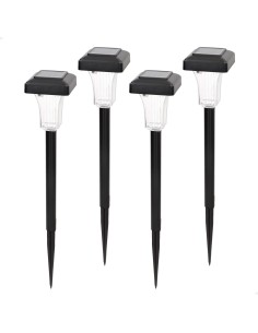 Conjunto de 4 balizas solares LED 5-10 lúmens com projeção | Distria