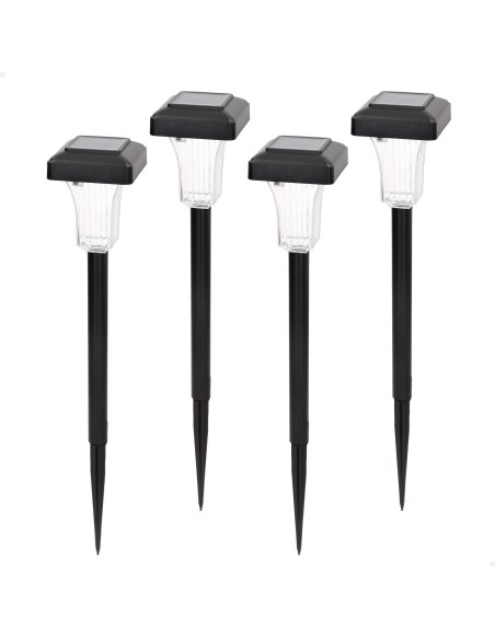 Conjunto de 4 balizas solares LED 5-10 lúmens com projeção | Distria
