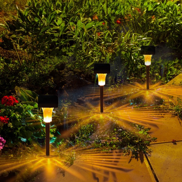 Conjunto de 4 balizas solares LED 5-10 lúmens com projeção | Distria