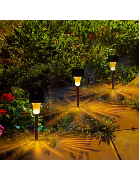 Conjunto de 4 balizas solares LED 5-10 lúmens com projeção | Distria